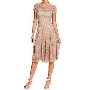 Gorgeous Illusion Sequin Lace Fit-and-flare Dress